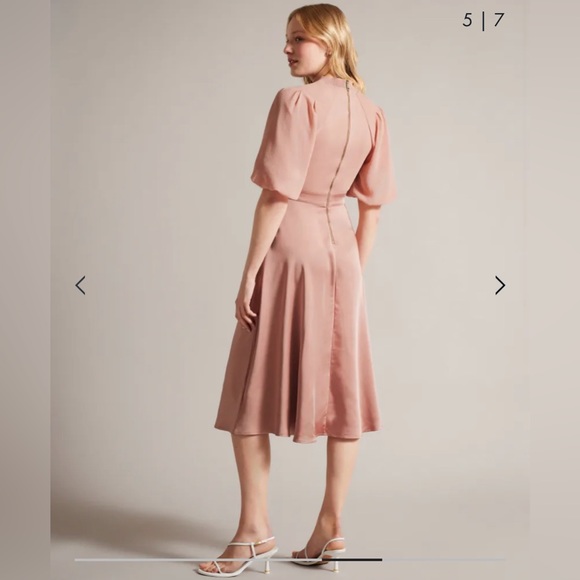 NWT Ted Baker Brontei Dress Puff Sleeve - Picture 4 of 7